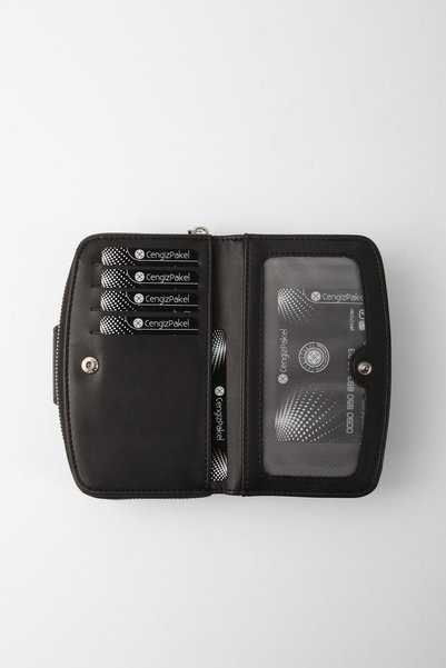 CENGİZ PAKEL Cengiz Pakel Medium Size Women's Wallet 65257-Black