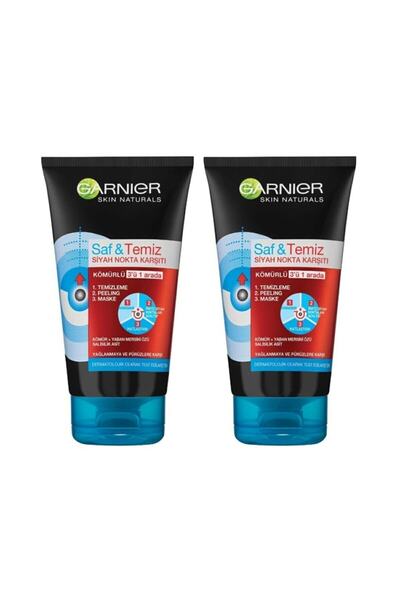 Garnier Saf & Temiz Siyah Nokta Karşıtı Kömürlü 3'ü 1 Arada 50 ml X 2 Adet (S...