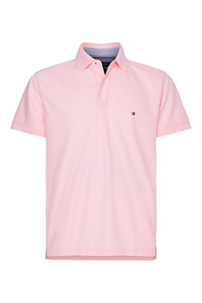 Tommy Hilfiger Men's Pink Polo Neck T-Shirt Hilfiger Regular Polo MW0MW10766
