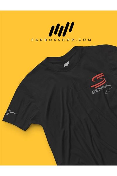 FANBOX SHOP Μπλουζάκι με στάμπα με ανάγλυφο λογότυπο Ayrton Senna