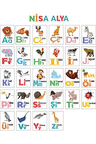 Atalya Reklam Türkçe Alfabe 35x50 Cm