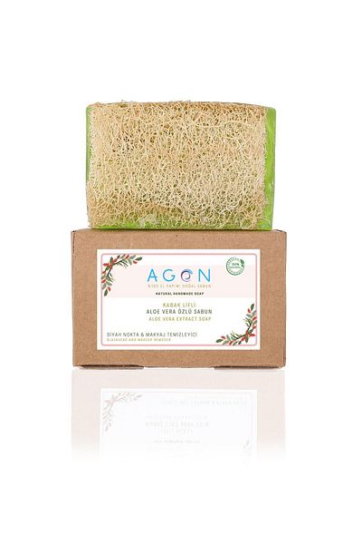 Agon صابون مستخلص الصبار من ألياف اليقطين الطبيعية المصنوعة يدويًا بنسبة 100%