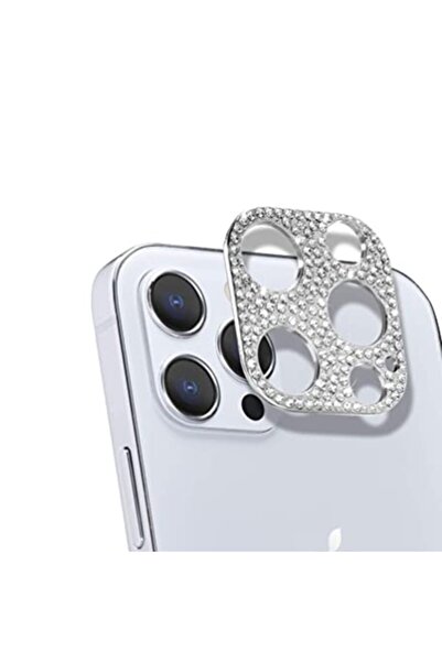 Ally Mobile Iphone 12 Pro Max Uyumlu Kamera Koruyucu Lens Diamond Taş Işlemel...
