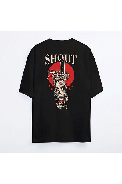 Shout Μπλουζάκι Unisex Oversize Skull And Snake Oldschool