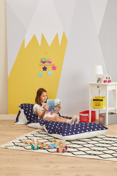 Svava Katlanabilir Yer Minderi - 5 Bölmeli Yastık Oyun Halısı (lacivert)