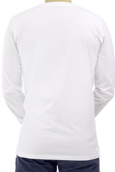 ROCKANDROLL Tricou din bumbac pieptănat cu mânecă lungă, alb, pentru jucător de baschet
