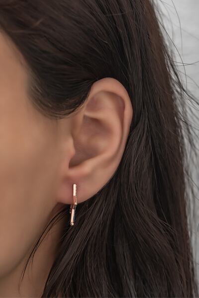 Nereze Kadın 925 Ayar Gümüş Renk Geçişli Yıldız Küpe