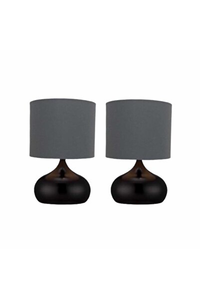 571 Store قماش مدخن - مصباح طاولة معدني بيضاوي مع قبعة، معدن مصبوب مصنوع يدويًا