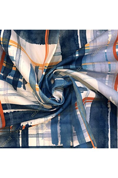 SUZANİ Çizgi Suluboya Dijital Baskılı Kumaş Kms-0862