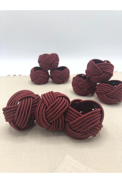 KATMERTEKS 8 Pieces Claret Red Twisted Napkin Ring