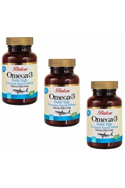 Balen 3 Kutu Omega 3 Omega3 Omega-3 Balık Yağı Fish Oil 100 Kapsül X 650 mg