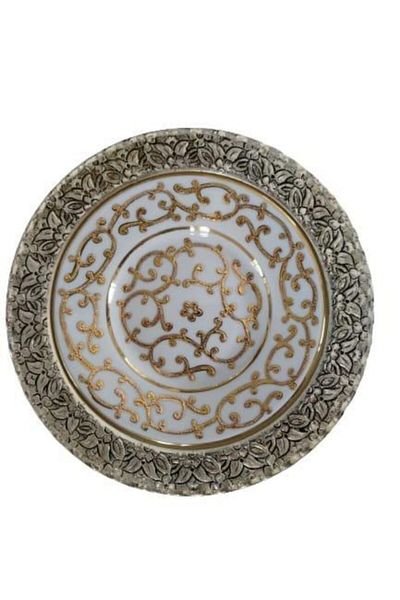 Kütahya Porselen Handmade 17 Cm Wall Plate Gold Decoration No 3678