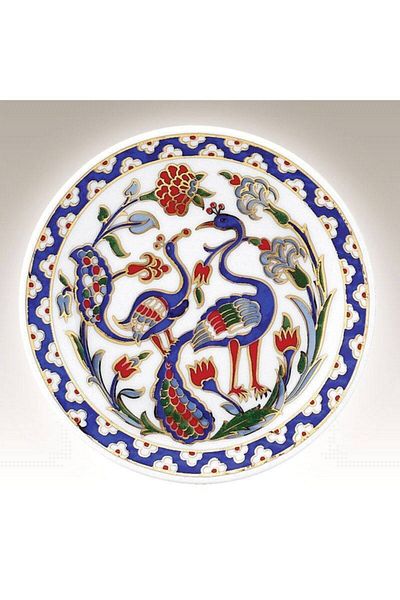 Kütahya Porselen White Hand Decorated Plate 10 cm