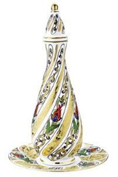 Kütahya Porselen Sarı El Dekoru Ömür  Vazo 25 cm No 1353824