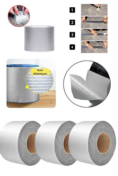 Buffer 3 Adet 2 Mt Yüksek Sıcaklık Dayanan Su Geçirmez Çatı Çatlak Onarıcı Yapışkan Bant Folyo 5 Cm