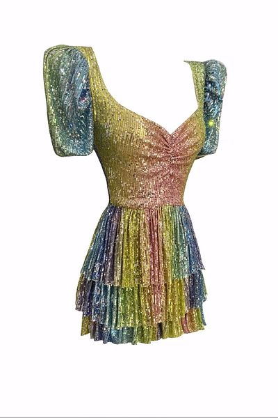 Gira official Φόρεμα Rainbow Ombre με παγιέτες