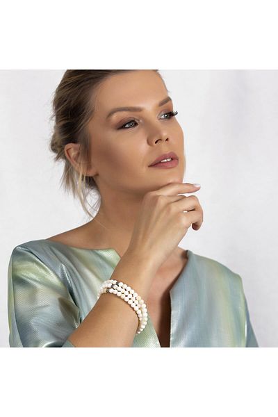 Tesbihane Both Bracelet - Both Necklace - and Prayer Beads 99 Pieces Mother of Pearl Natural Stone Accessory