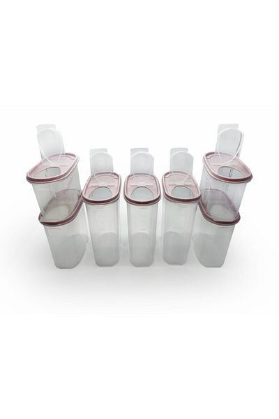 Melkan Home Food Container 7 Pieces Set Total 13 Liters Food Storage Container Powder