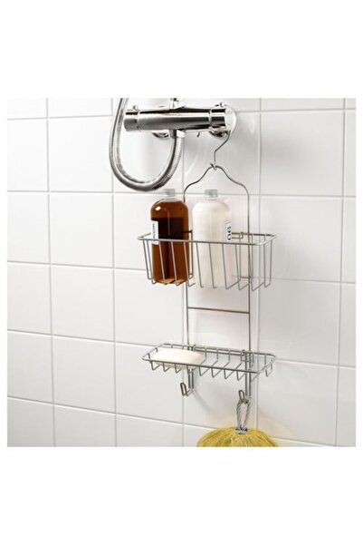 GFN Duş Sepeti Askılı 53 X24 cm Şampuanlık Sabunluk Çinko Kaplama Çelikten Yapılmıştır