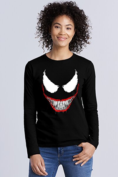 ROCKANDROLL Tricou din bumbac pieptănat cu mânecă lungă, cu dinți de crocodil...