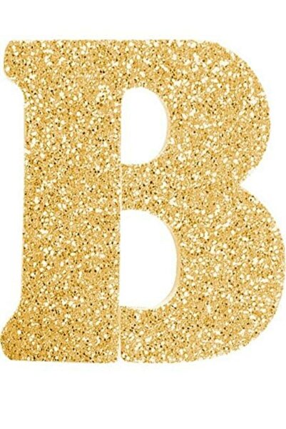 BoncukAVM Strafor Altın Rengi Yapışkanlı B Harfi 9 cm
