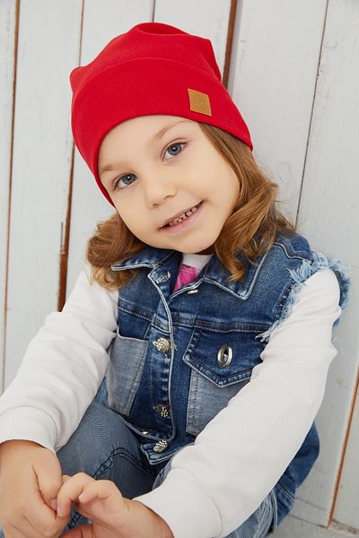 Babygiz Baby Girl Child Red Hat Beanie Handmade Comfortable Skin-friendly 100% Cotton Camisole