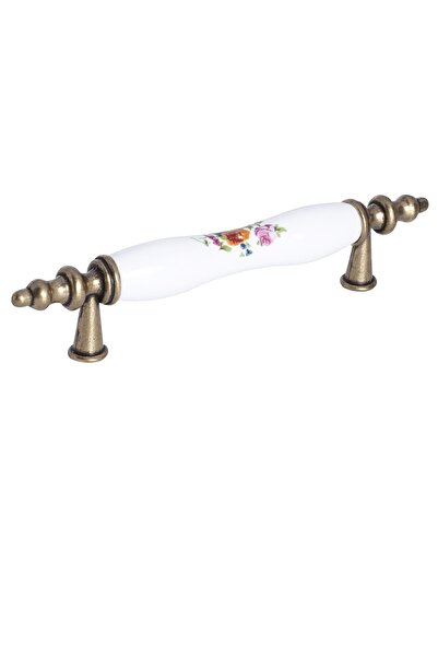 Porcellana Perla Porselen Kulp Dolap Çekmece Mobilya Mutfak Kulbu Asos 96mm-antik Sarı-beyaz-stk013