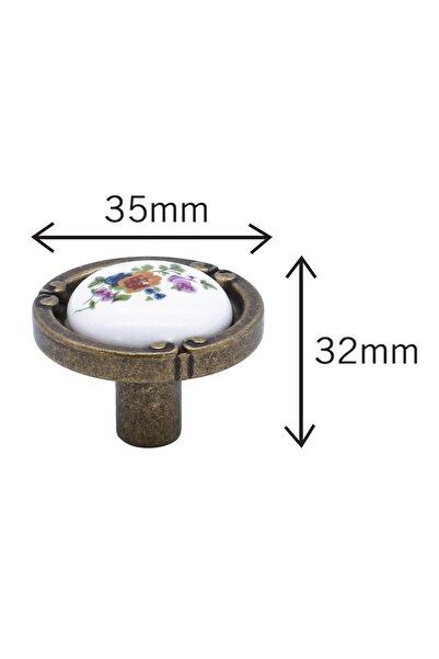 Porcellana Perla Porcelain Handle Cabinet Drawer Furniture Kitchen Children's Handle Perla Emerald Button