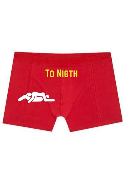 BoxerMasters Ανδρικό Boxer 8 - Red, To Night Written Printed