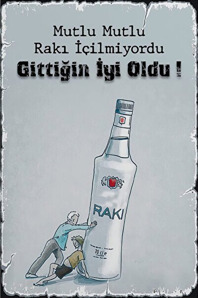 Hayal Poster Alkol Temalı Duvar Yazıları Retro Ahşap Poster