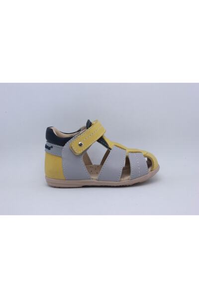 Ortopedia Yellow Gray First Step Sandals