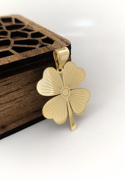 Erer Gümüş Gümüş Büyük Boy Yeni Yonca Kolye Ucu