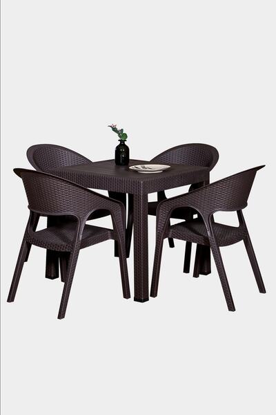 Modalife Garden Home Kare Bahçe Masa Takımı-kahve