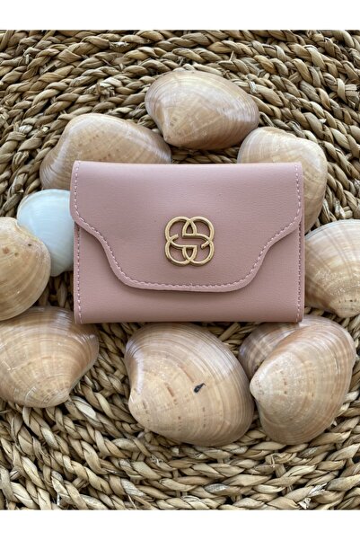 PİNK PEARL Kadın Pembe Renk Yumuşak Deri Model Çok Bölmeli Kartlık