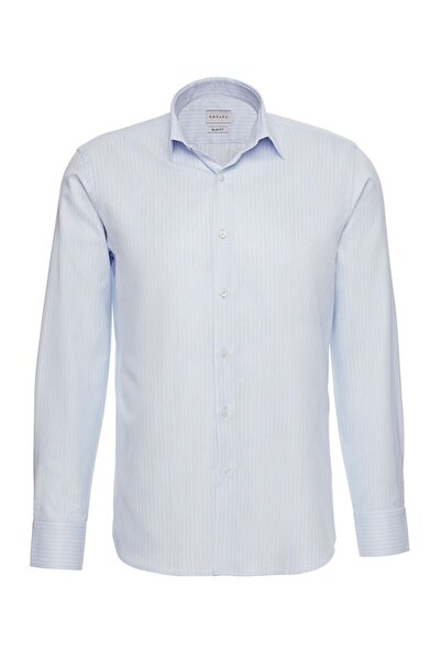 EMNANA Açık Mavi Çizgili Slim Fit Gömlek