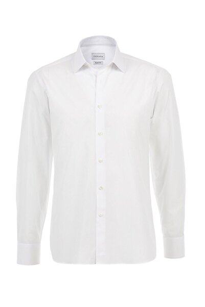 EMNANA Beyaz Premium Twill Slim Fit Gömlek