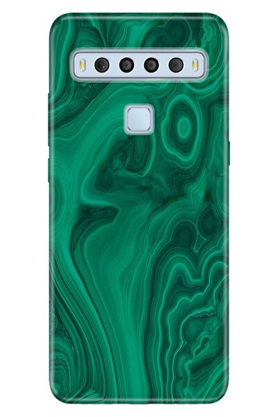 TCL 10l Uyumlu Kılıf Pure Modern Desenli Silikon Yeşil Ametist