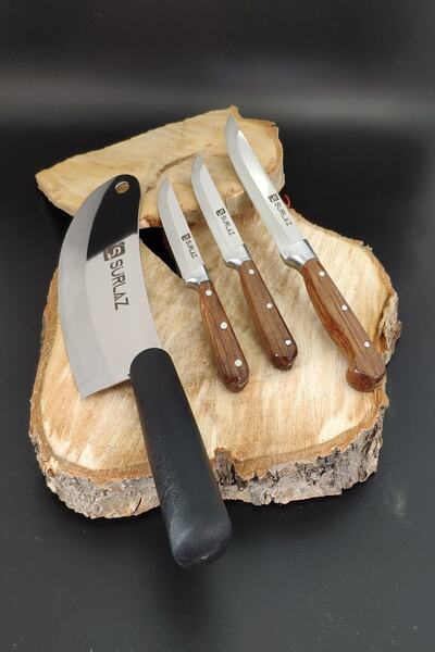 SürLaz Mutfak Bıçak Seti, Sebze Bıçağı, Doğrama Dilimleme Bıçağı+ Soğan, Sala...