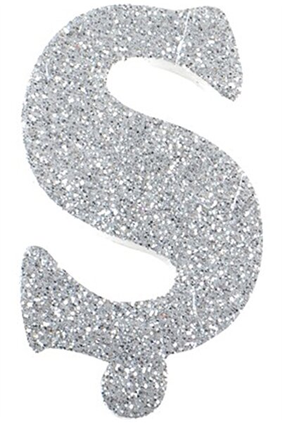 BoncukAVM Strafor Yapışkanlı Gümüş Ş Harfi 9 Cm