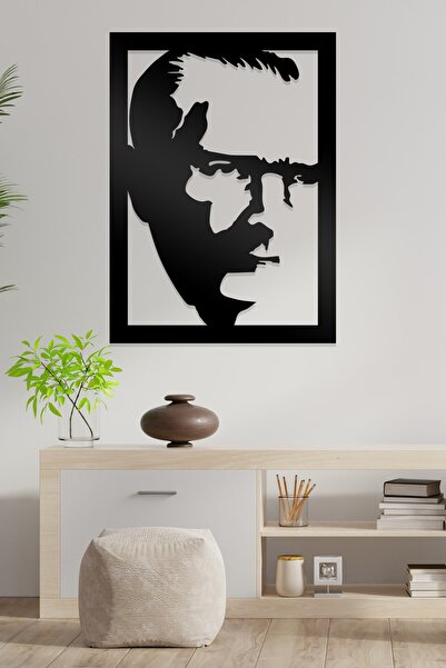 AHWALL Tablou decorativ din lemn înrămat cu figurina lui Atatürk