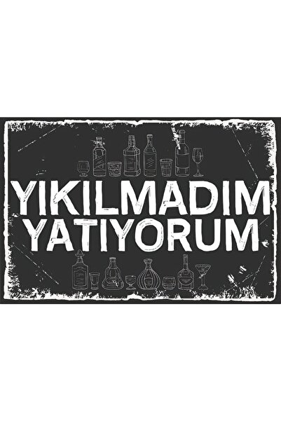 Hayal Poster Yıkılmadım Retro Ahşap Poster