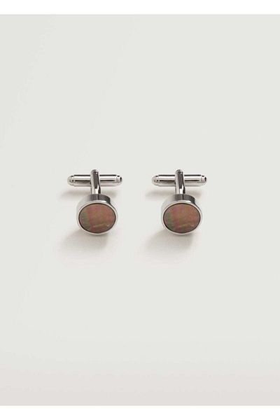 MANGO Man Men's Black Pearl Cufflinks