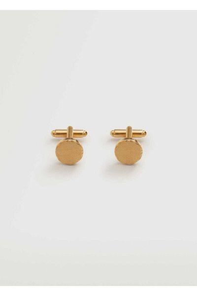 MANGO Man Men's Gold Yellow Gold Look Cufflinks