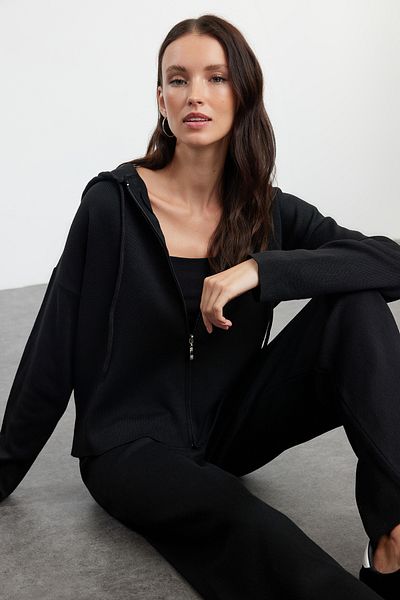 Trendyol Collection Kapucnis fekete kötöttáru szett - TWOAW25AU00031