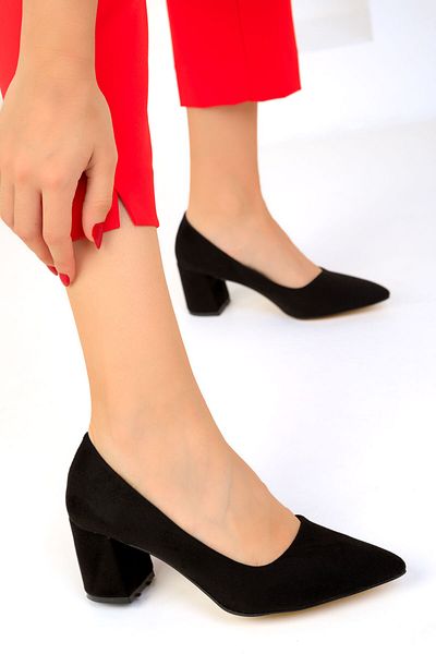 SOHO Schwarze Wildlederschuhe mit klassischem Absatz für Damen 18511