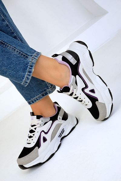 SOHO Eisweiß-Flieder Damen Sneaker 17834
