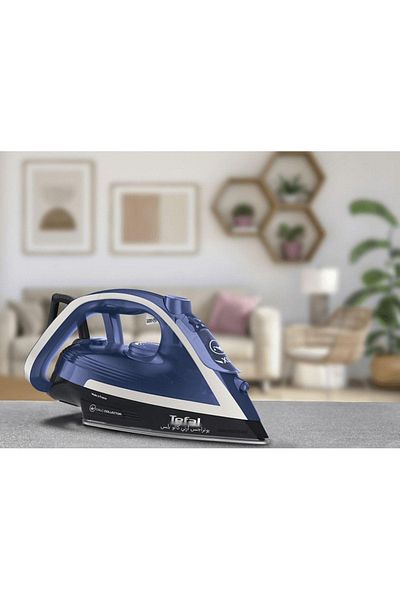 TEFAL Ultragliss Plus Fv6846 - مكواة بخار زرقاء من الجيل الجديد