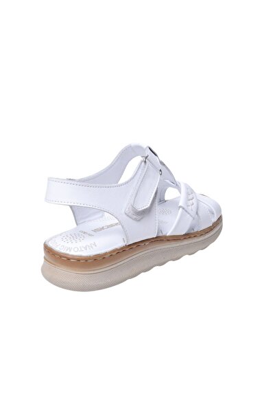 İskarpin İskarpin 107 Λευκά Γυναικεία Δερμάτινα Σανδάλια
