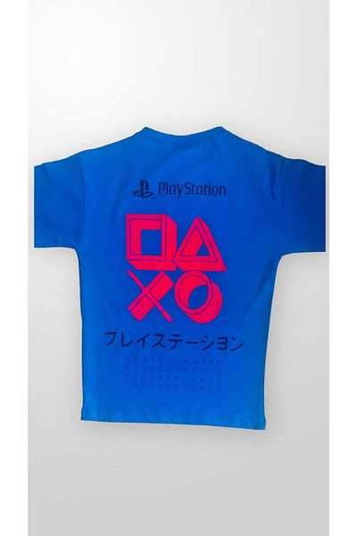 Fil Kids Tricou cu imprimeu albastru Playstation pentru baieti fata si spate