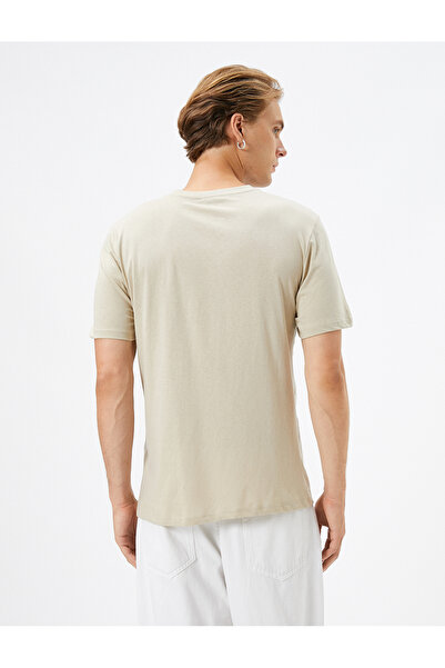 Koton Kočičí tričko s krátkým rukávem s výstřihem z bavlny